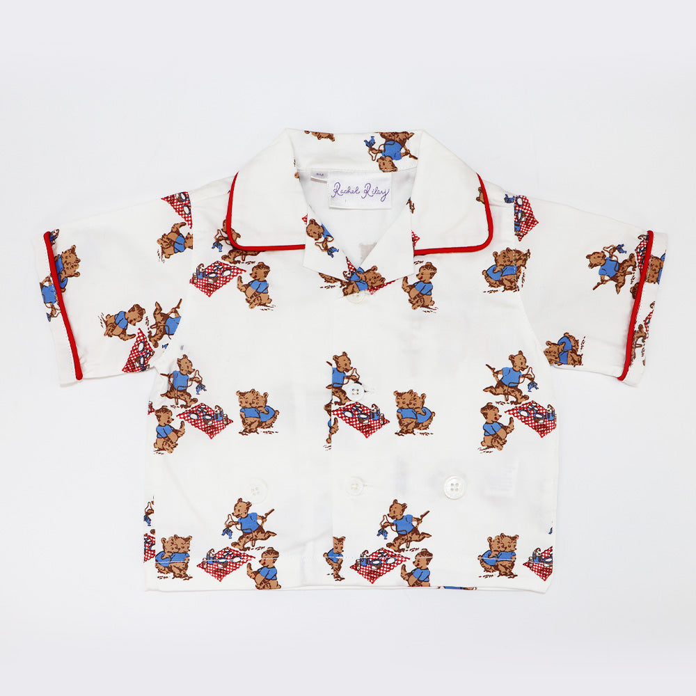 Rachel Riley Baby Teddy Bears Print Shirt and Shorts Set