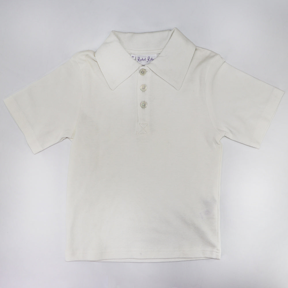 Rachel Riley Boys Classic White Cotton Polo Shirt