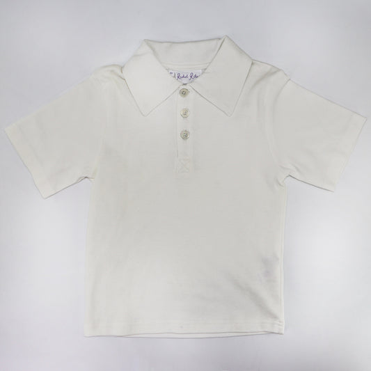 Rachel Riley Boys Classic White Cotton Polo Shirt