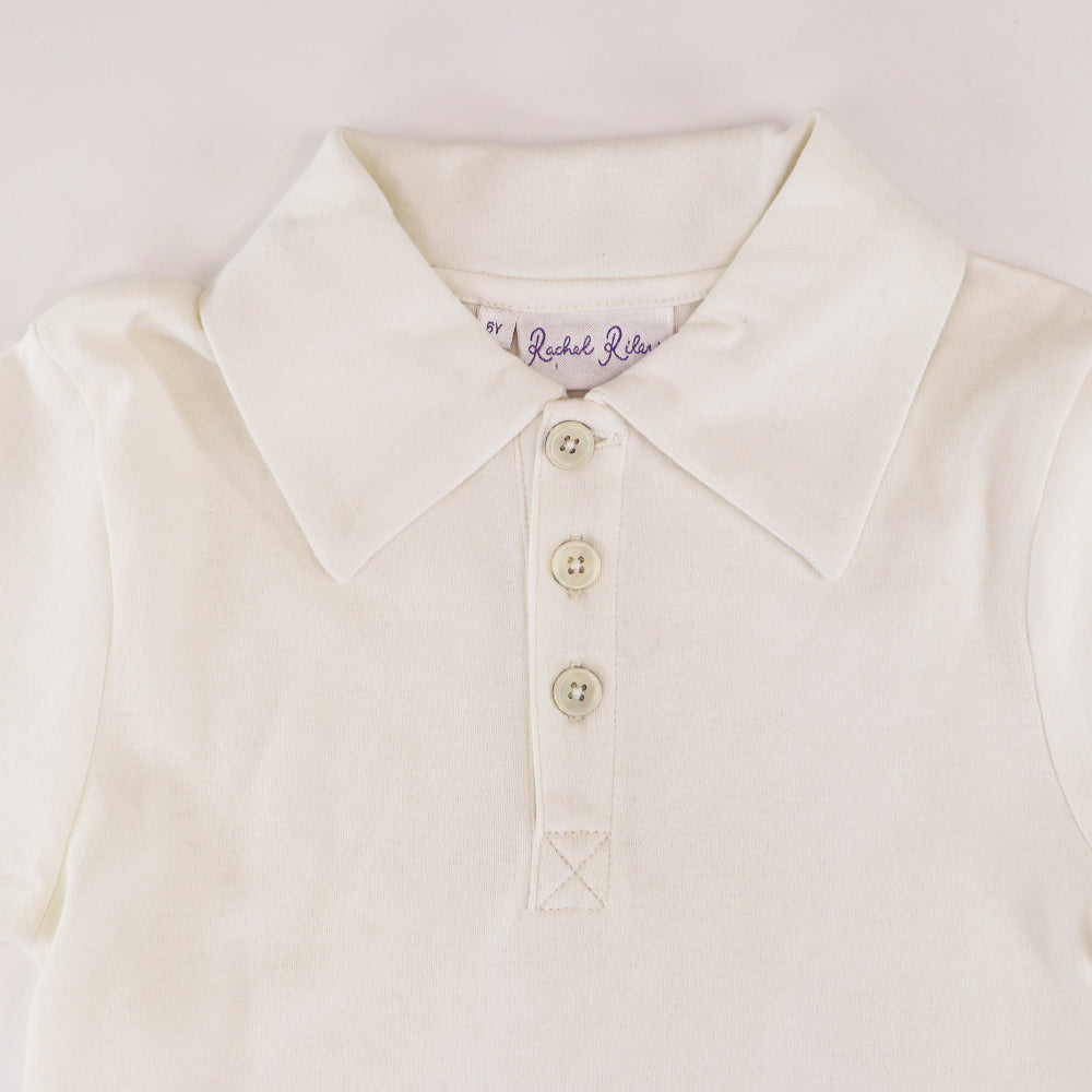 Rachel Riley Boys Classic White Cotton Polo Shirt