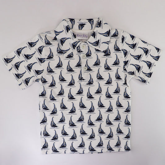 Rachel Riley Boys Sail Boat Graphic Cotton Jersey T-Shirt