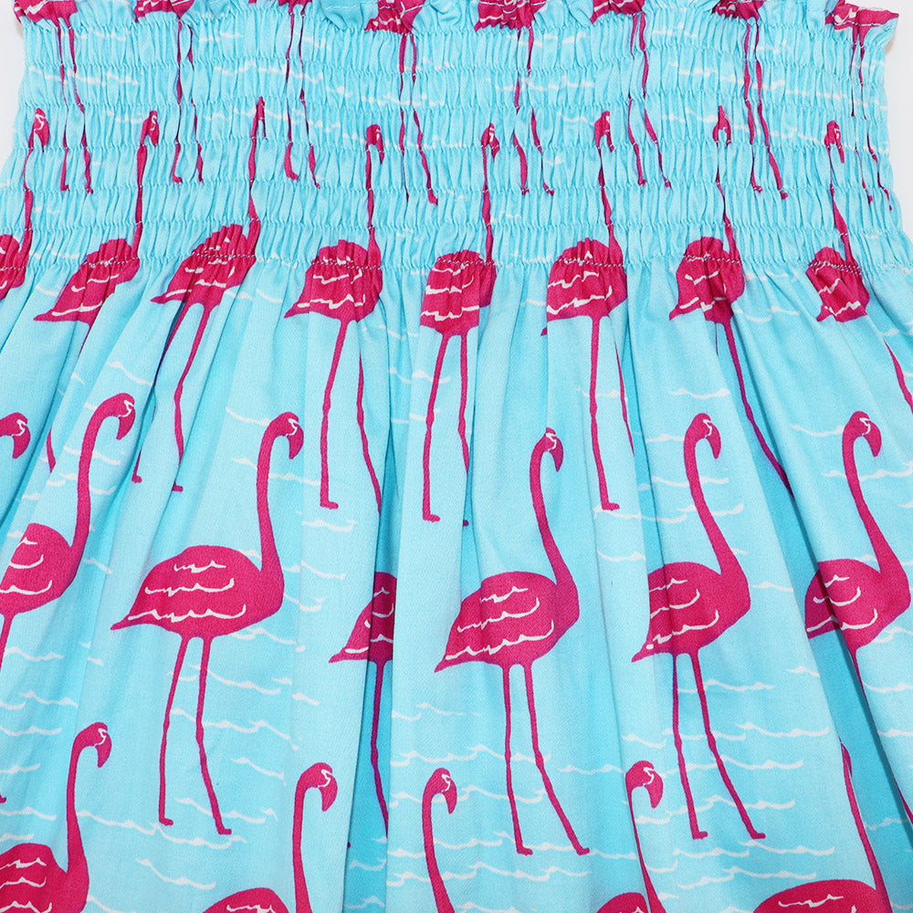 Rachel Riley Girl's Pink Flamingo Print Cotton Party Dress