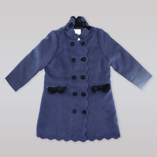 Rachel Riley Classic Navy Blue Double Breasted Childrens Wool Coat