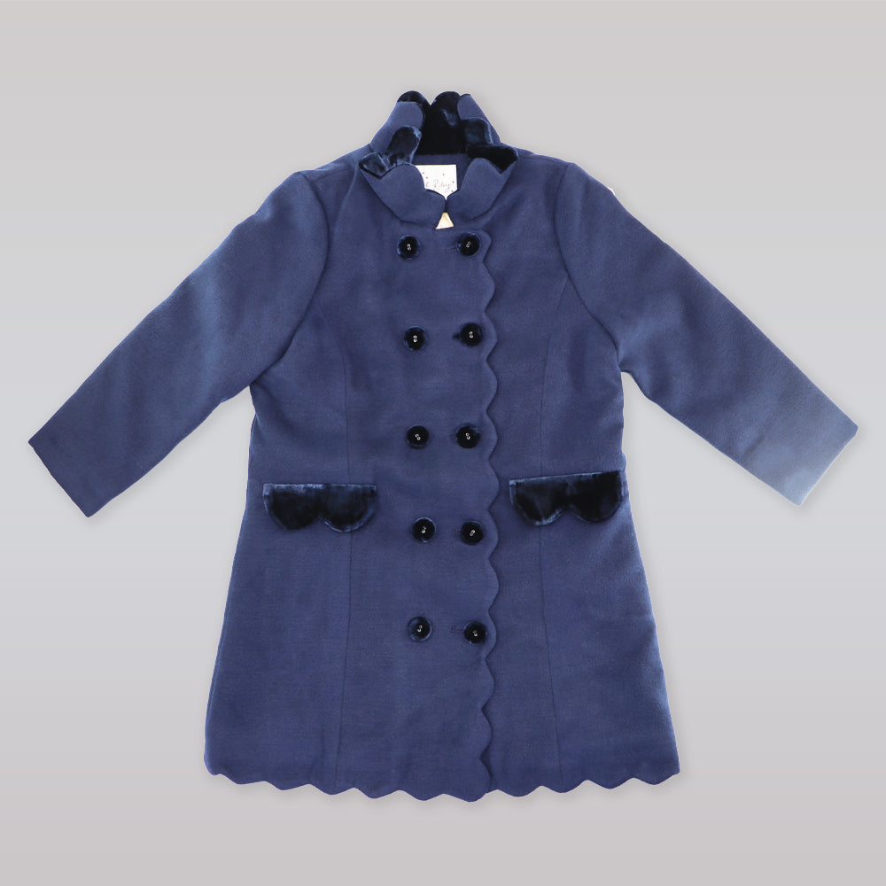 Rachel Riley Navy Blue Classic Wool Blend Children's Winter Coat