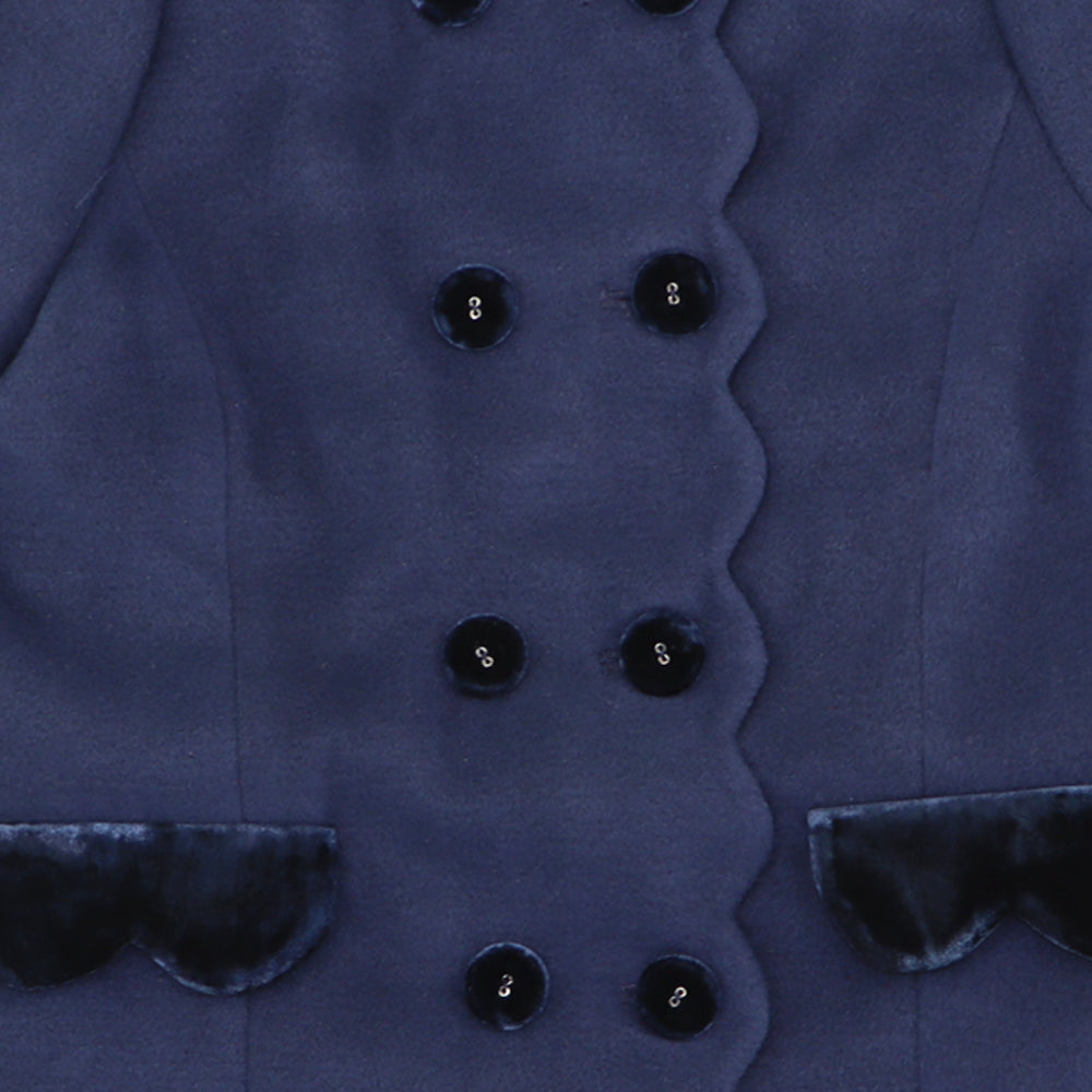 Rachel Riley Classic Navy Blue Double Breasted Childrens Wool Coat