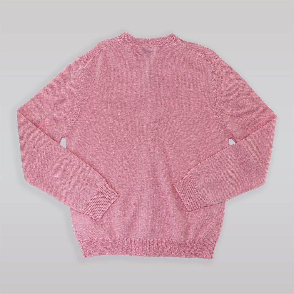 Rachel Riley Girls Pink Knit Cardigan with Scalloped Trim
