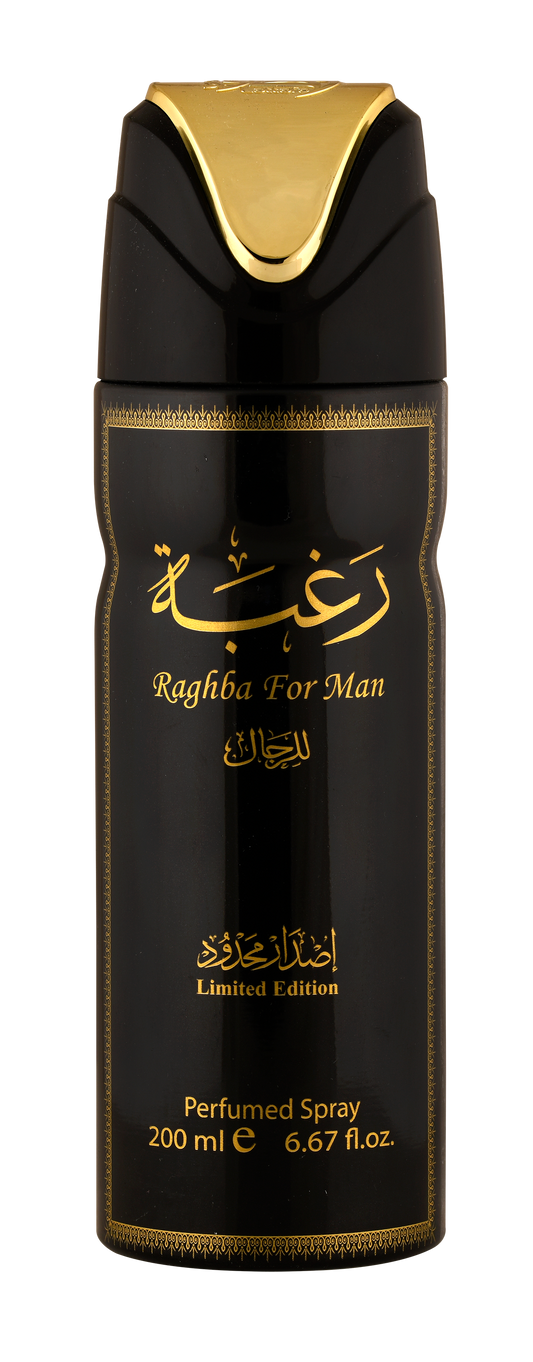 Lattafa Raghba For Men Long Lasting Perfumed Deodorant Body Spray 6.8oz