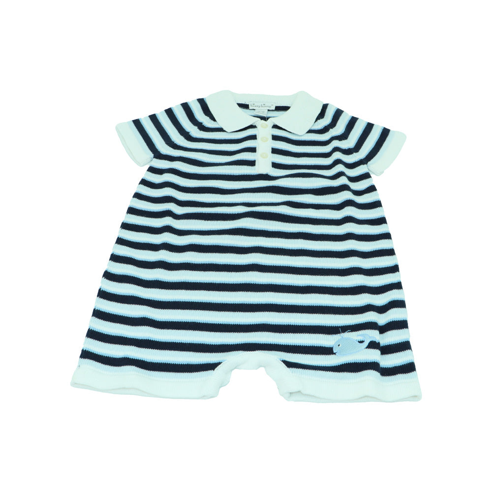 Kissy Kissy Baby Boy Beluga Striped Cotton Play Suit