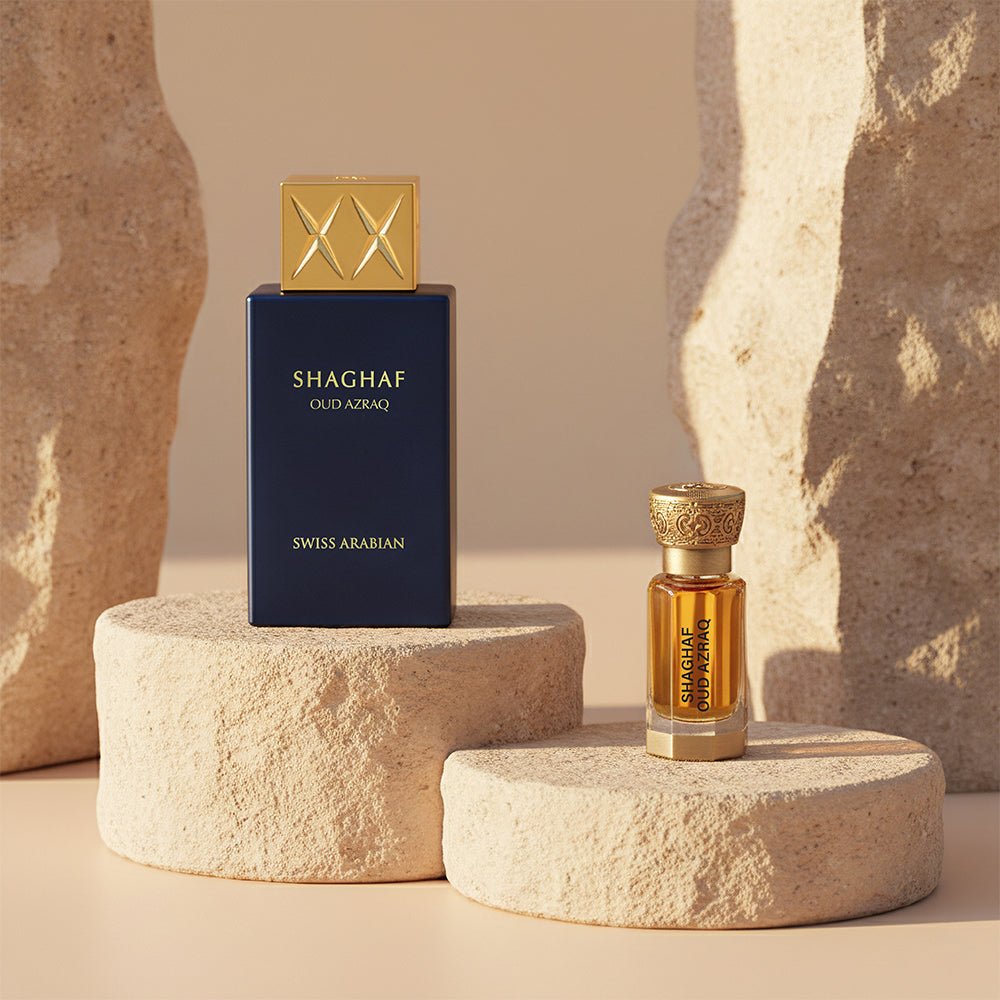 Swiss Arabian Shaghaf Oud Azraq Luxury Perfume and Concentrated Oil Bundle