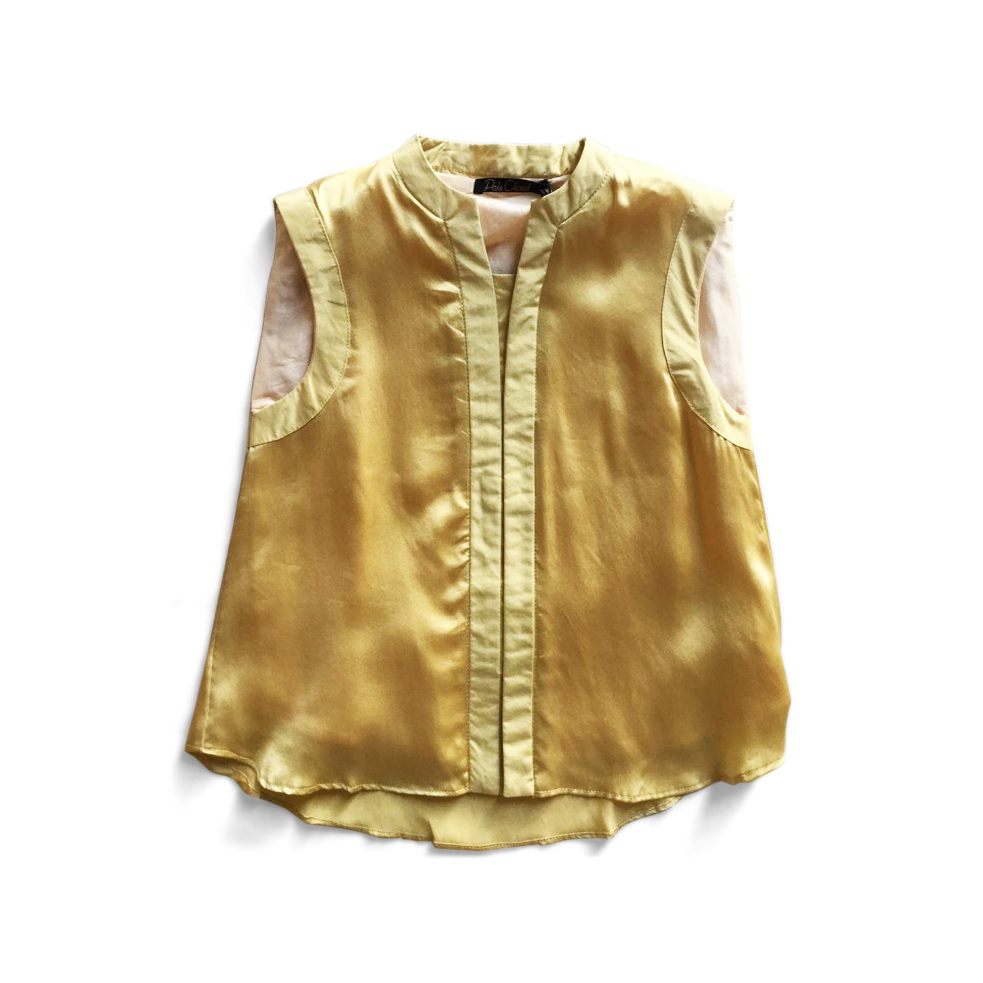 Pale Cloud Bliss Top Rich Gold Girls Designer Silk Shirt