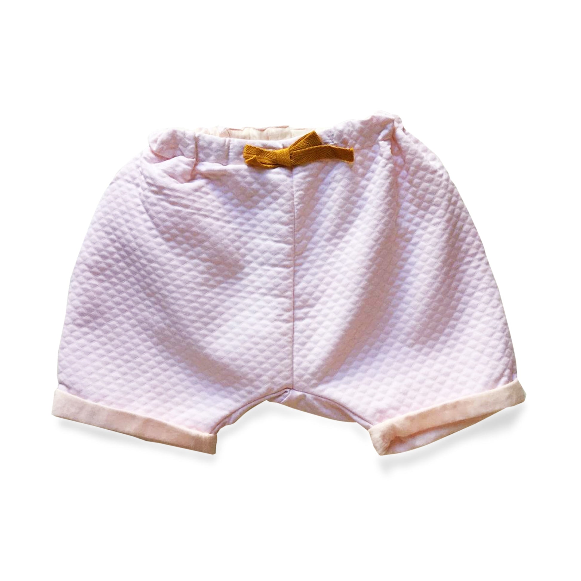 Les Enfantines Pink Quilted Cotton Srouel Pants for Baby Girls