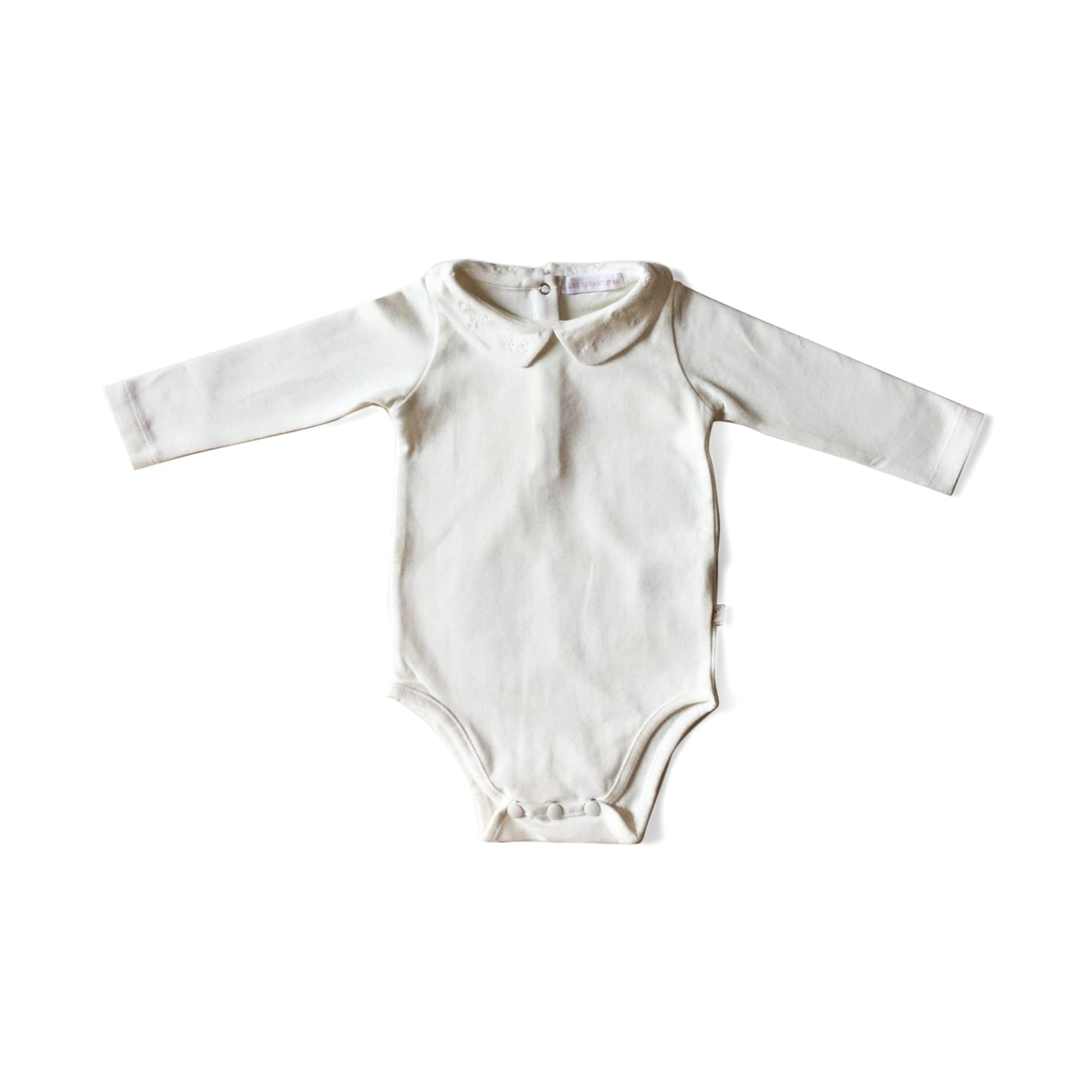 Les Enfantines Chauve Souris Ecru Embroidered Baby Bodysuit
