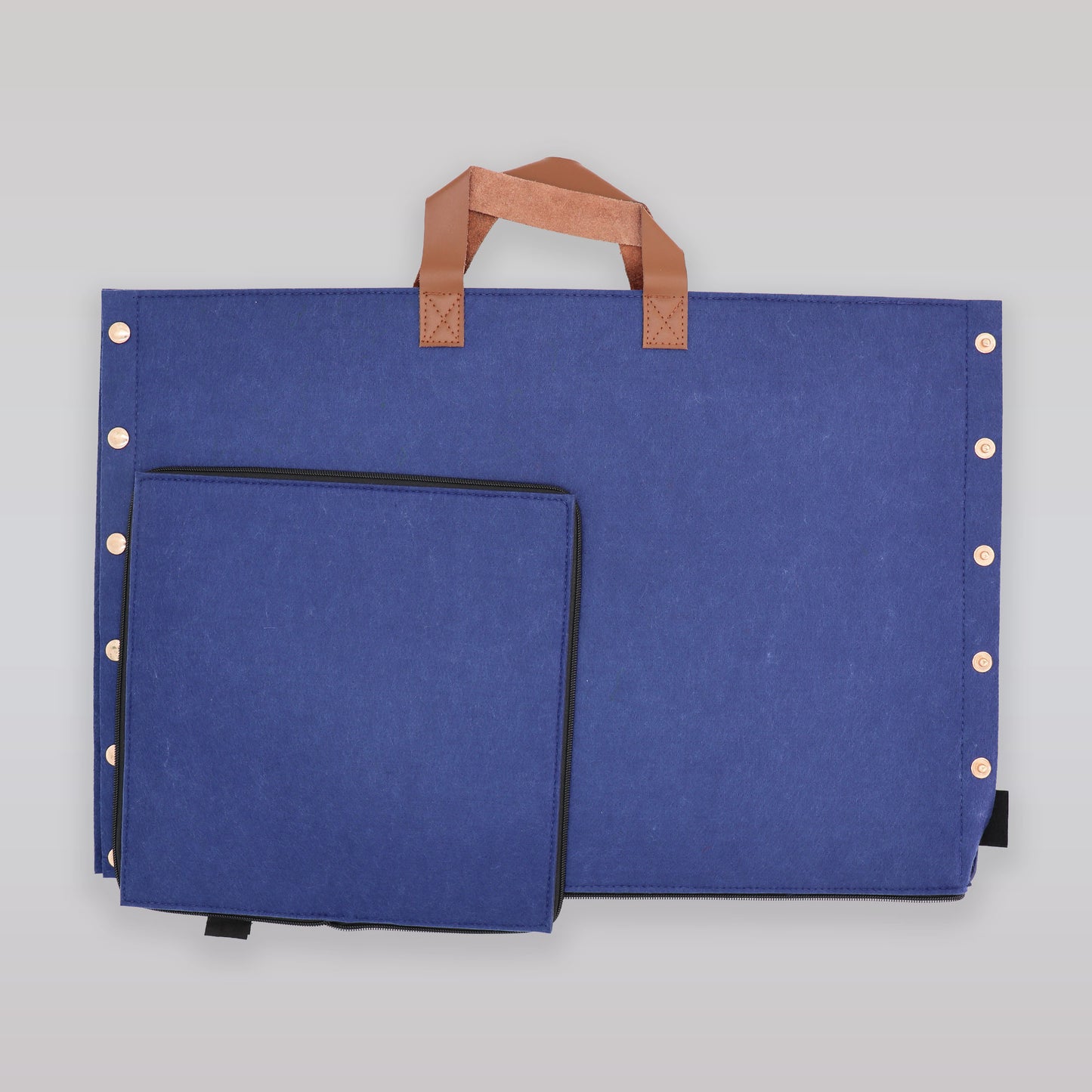 SNE Design Eco-Friendly Felt Storage Basket with Leather Handles