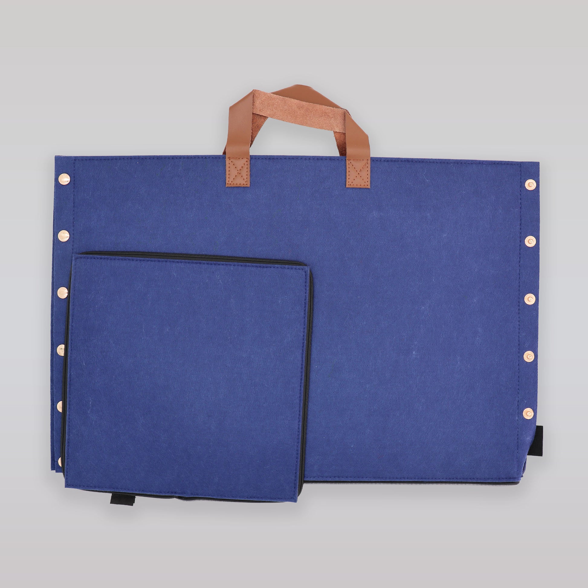 SNE Design Eco-Friendly Felt Storage Basket with Leather Handles