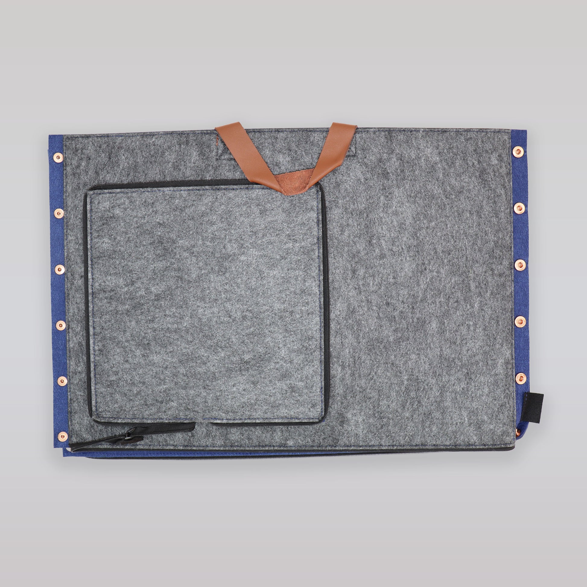 SNE Design Eco-Friendly Felt Storage Basket with Leather Handles