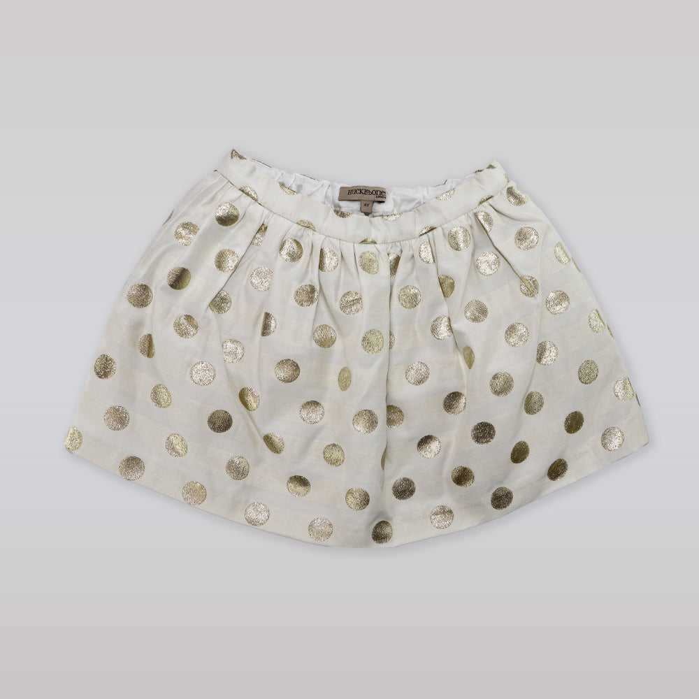 Huckle Bones Sparkle Dot Gold Metallic Skirt for Girls