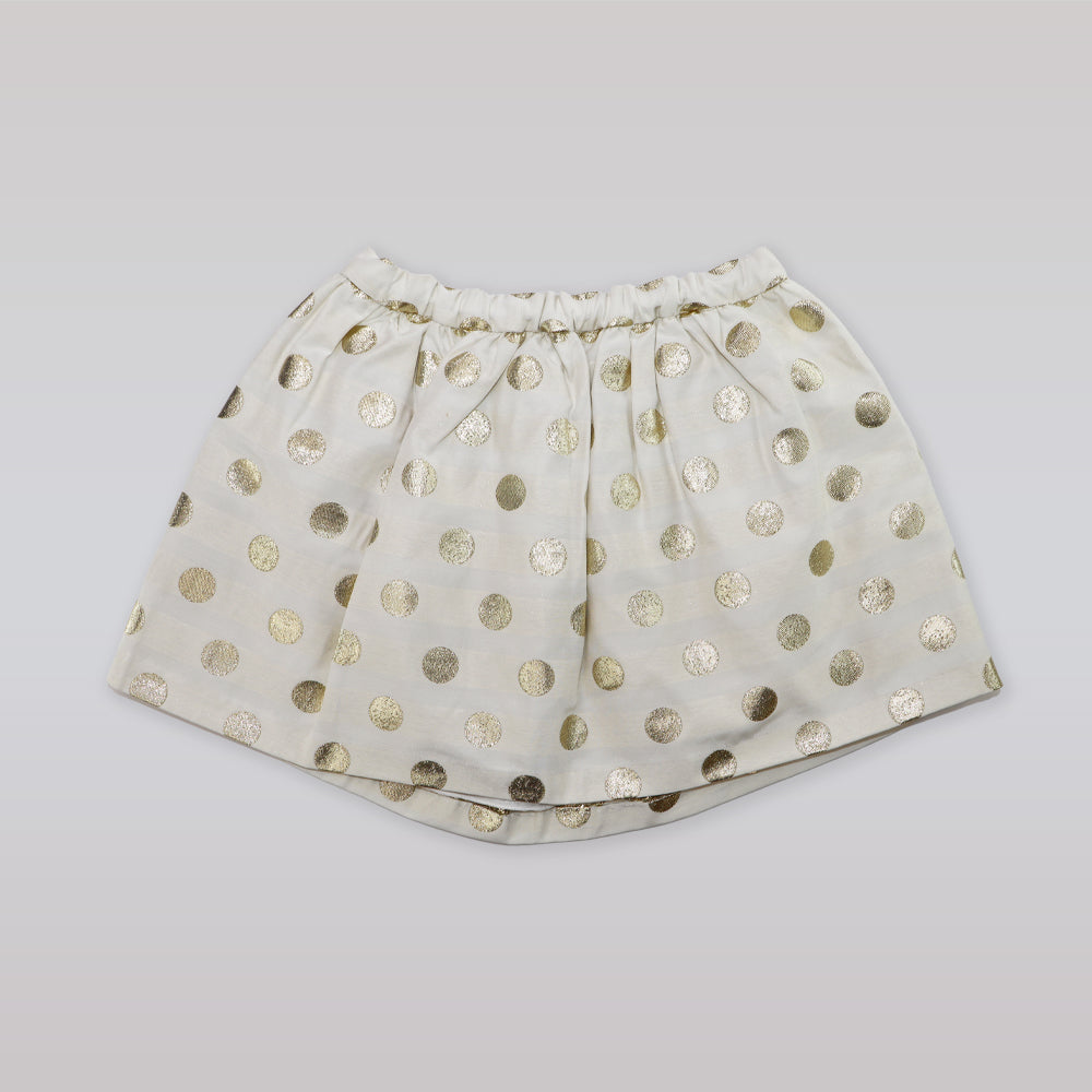 Huckle Bones Sparkle Dot Gold Metallic Skirt for Girls