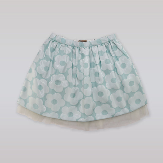 Elegant Hucklebones Buttercup Jacquard Pistachio Green Girls Skirt