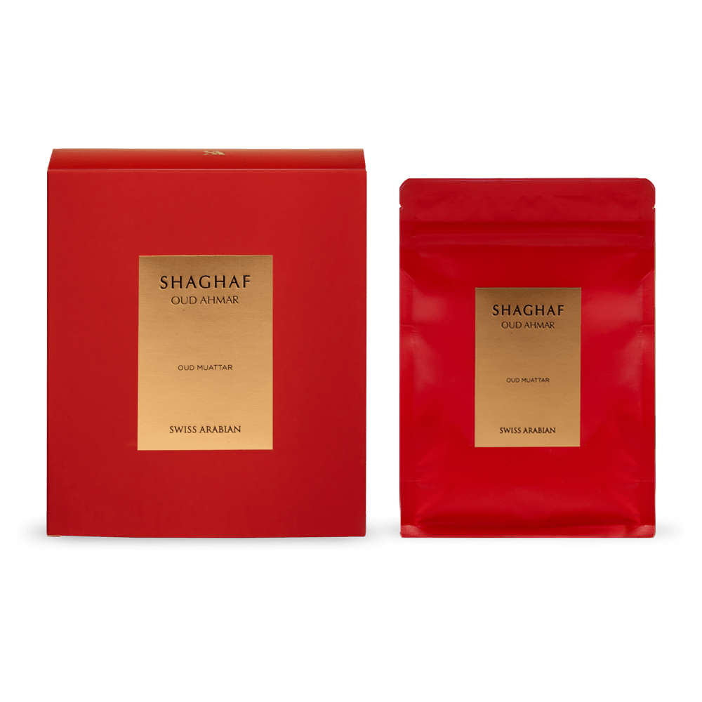 Shaghaf Oud Ahmar Fragrant Muattar Incense with Bergamot and Vanilla