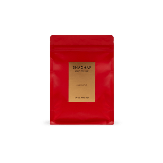 Shaghaf Oud Ahmar Fragrant Muattar Incense with Bergamot and Vanilla