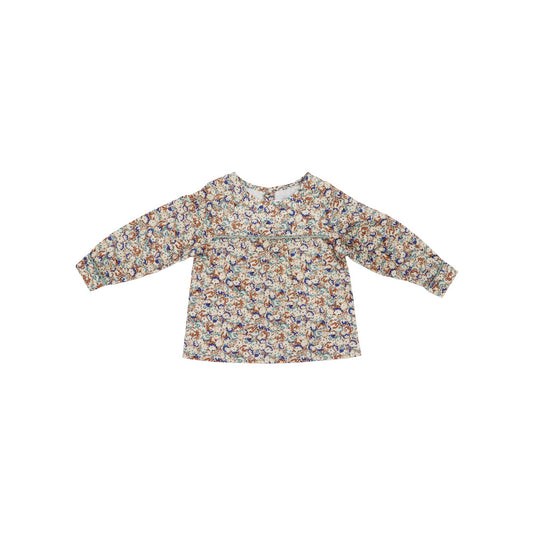 Troi Zenfants Louison Blue Flower Print Cotton Baby Dress