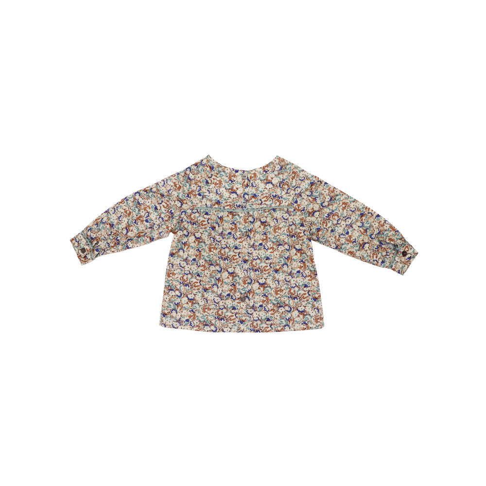 Troi Zenfants Louison Blue Flower Print Cotton Baby Dress