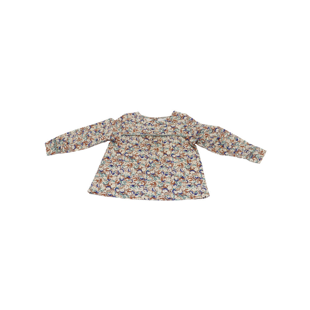 Troi Zenfants Louison Blue Flower Print Cotton Baby Dress