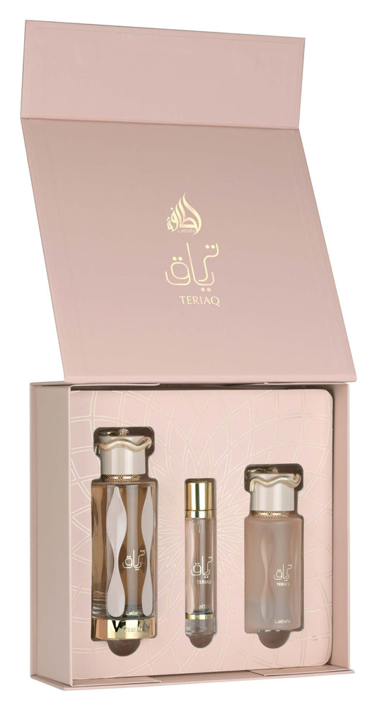 Lattafa Teriaq Luxury Three Piece Fragrance Gift Set for Women