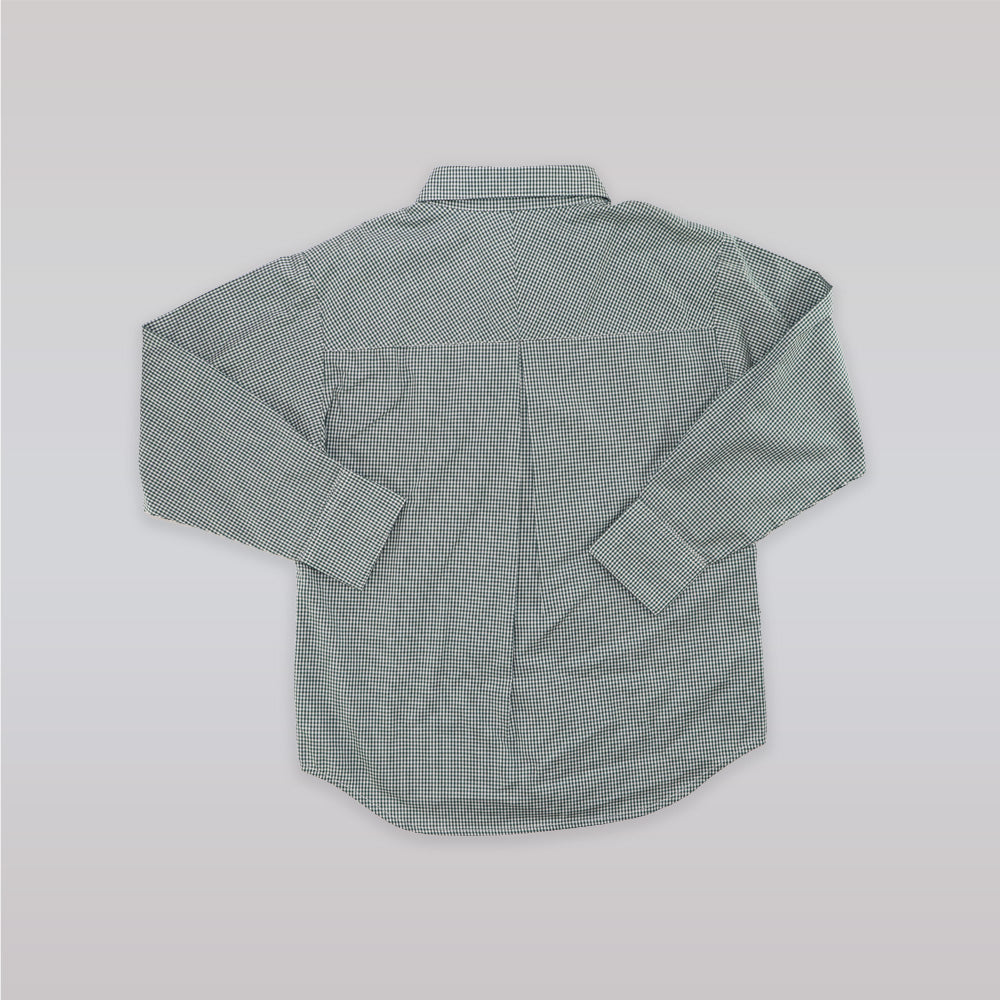 Unruly Blue Boys Classic Green Check Long Sleeve Cotton Shirt