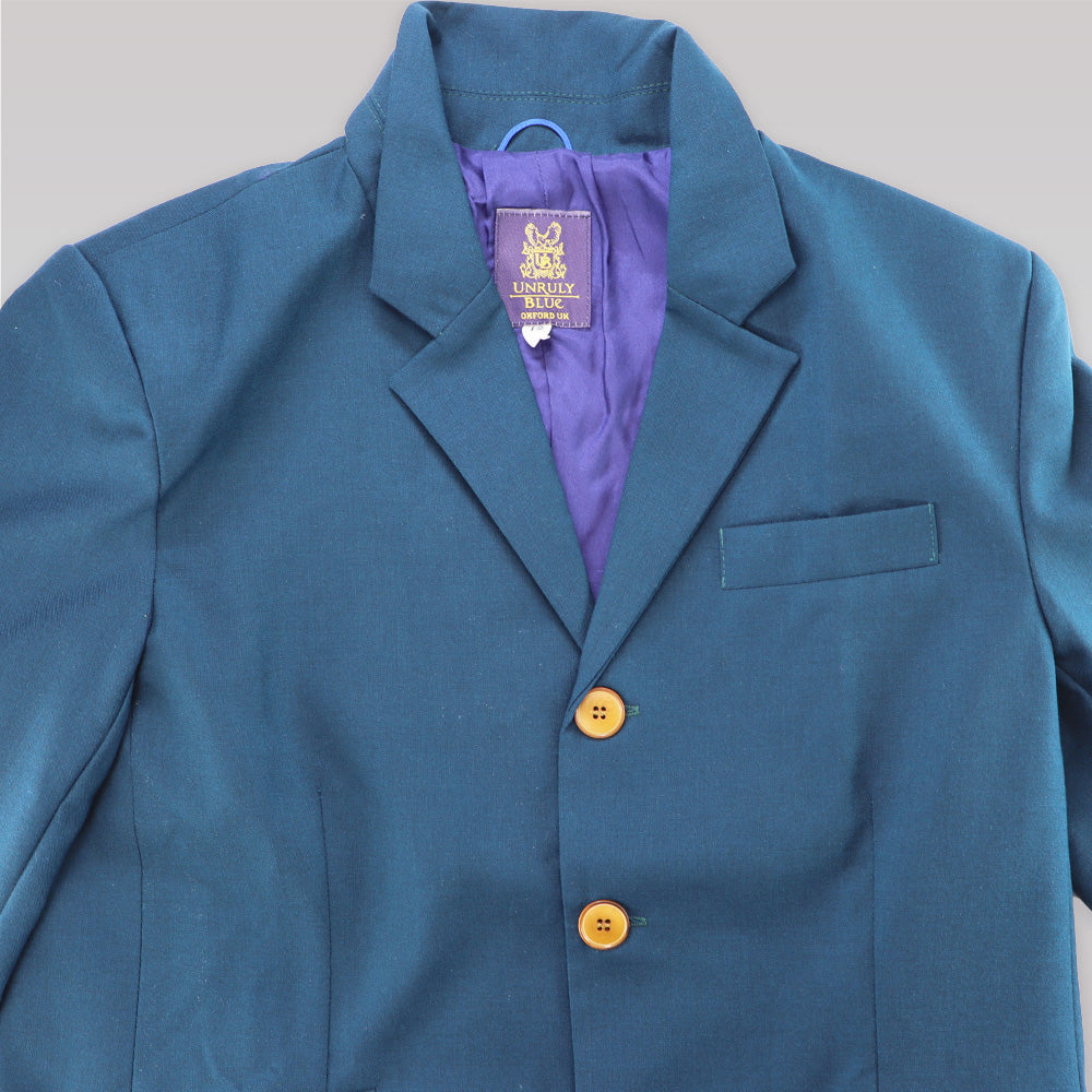 Unruly Blue Boys Navy Fine Wool Formal Suit Jacket