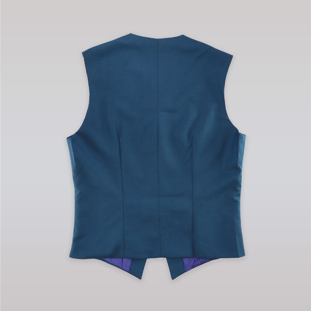 Premium Unruly Blue Boys Navy Fine Wool Formal Waistcoat