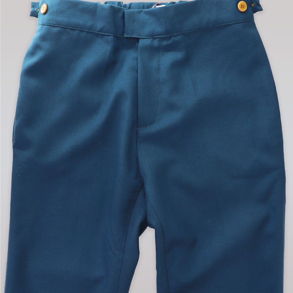 Unruly Blue Boys Navy Fine Wool Formal Suit Trousers