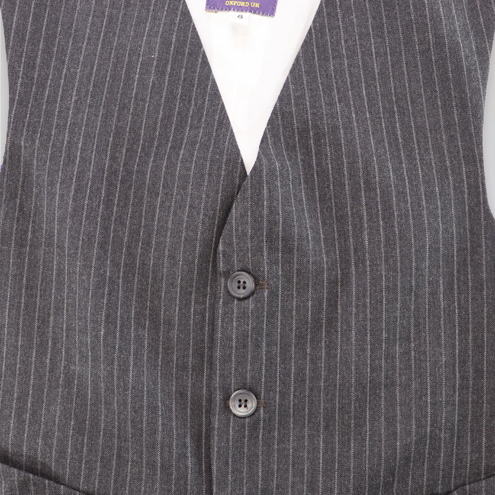 Unruly Blue Boys Black Pin Stripe Cotton Formal Waistcoat Vest