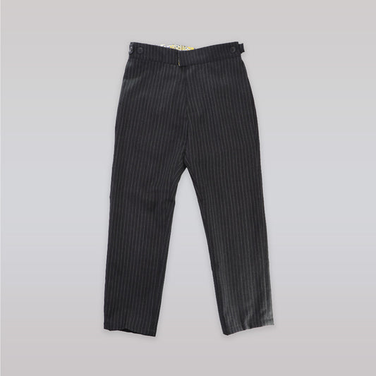Unruly Blue Boys Black Cotton Pin Stripe Tailored Trousers