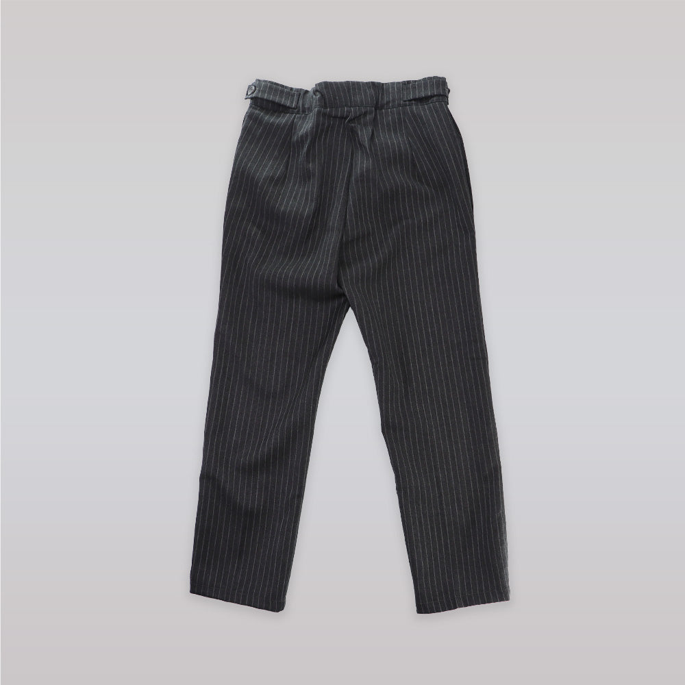 Unruly Blue Boys Black Cotton Pin Stripe Tailored Trousers