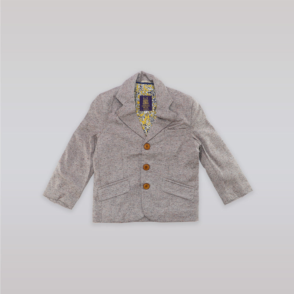Unruly Blue Boys Grey Flecked Formal Jacket for Kids