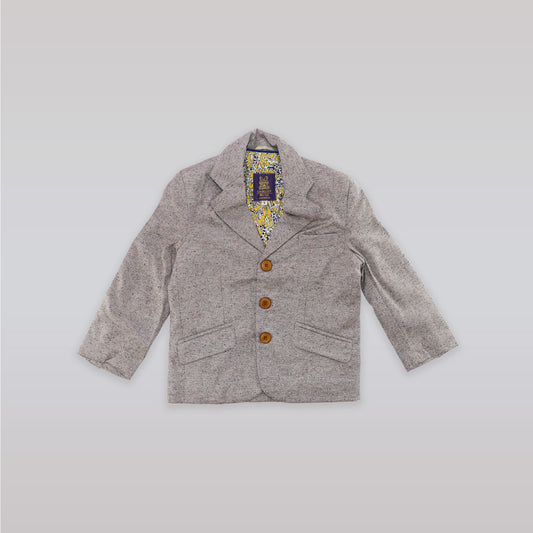 Unruly Blue Boys Grey Flecked Formal Jacket for Kids