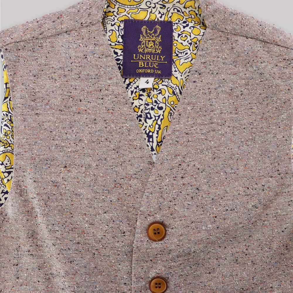 Unruly Blue Boys Grey Flecked Waistcoat for Elegant Party Wear