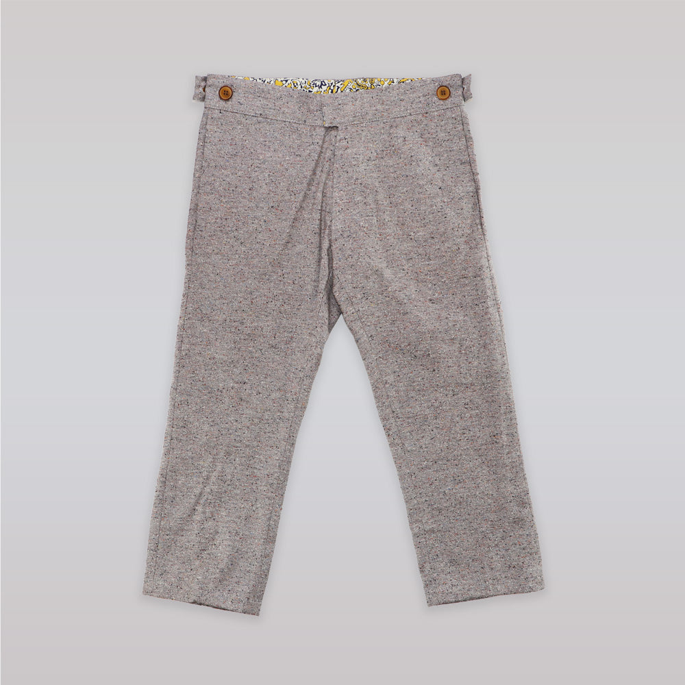 Unruly Blue Boys Grey Flecked Trousers Smart Tailored Dress Pants