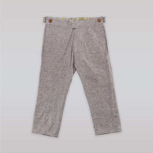 Unruly Blue Boys Grey Flecked Trousers Smart Tailored Dress Pants