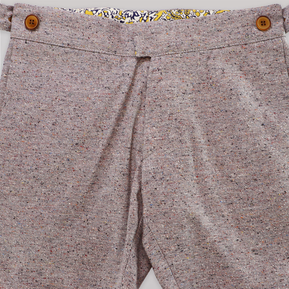 Unruly Blue Boys Grey Flecked Trousers Smart Tailored Dress Pants
