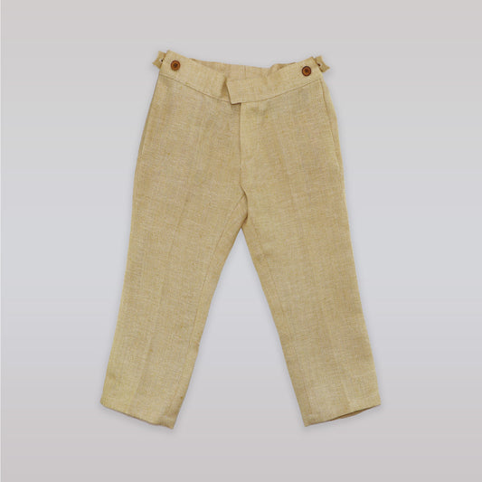 Unruly Blue Boys Beige Tailored Suit Trousers for Formal Occasions