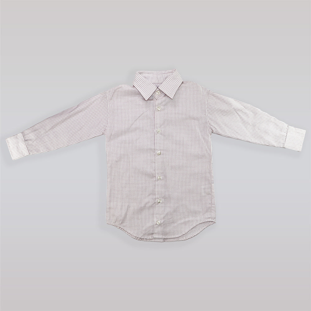 Unruly Blue Boys Red Checkered Long Sleeve Cotton Formal Shirt