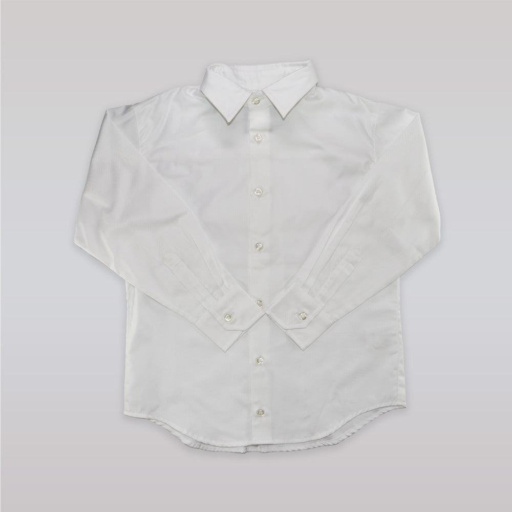 Unruly Blue Boys White Piquet Cotton Formal Dress Shirt