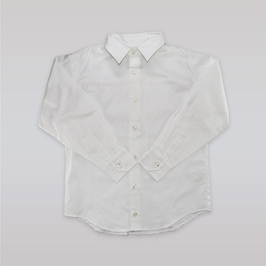 Unruly Blue Boys White Piquet Cotton Formal Dress Shirt