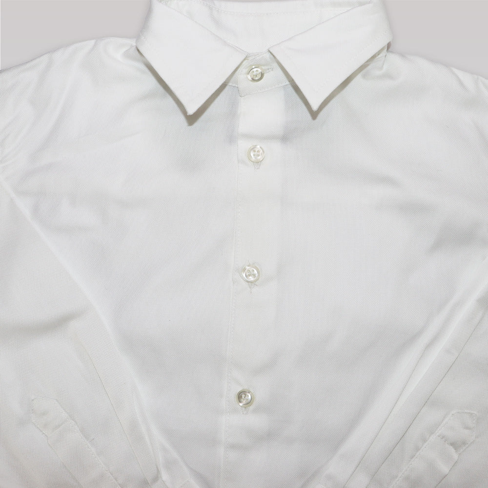Unruly Blue Boys White Piquet Cotton Formal Dress Shirt