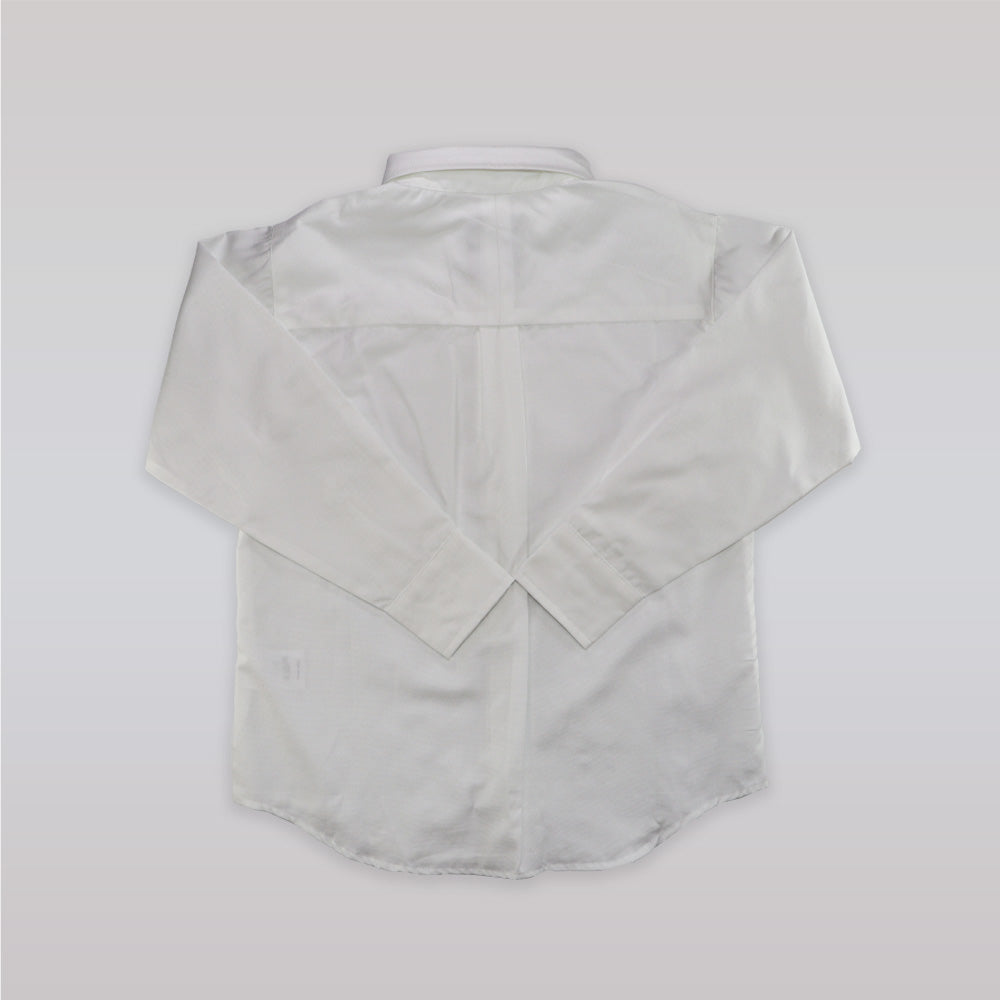 Unruly Blue Boys White Piquet Cotton Formal Dress Shirt