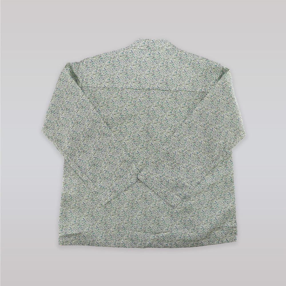 Unruly Blue Boys Liberty Woodbine Green Floral Mandarin Collar Shirt