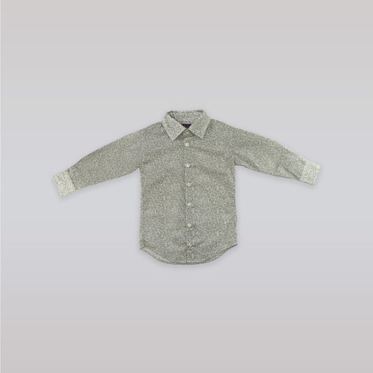 Unruly Blue Boys Liberty Forest Green Print Button Up Shirt