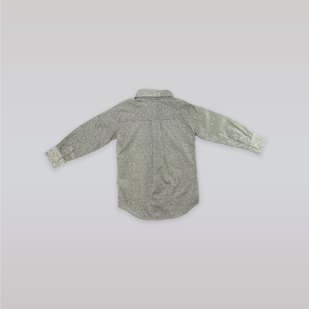 Unruly Blue Boys Liberty Forest Green Print Button Up Shirt